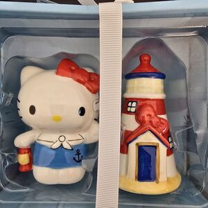 Sanrio Hello Kitty Lighthouse Salt‎ & Pepper Shakers Blue Sky New